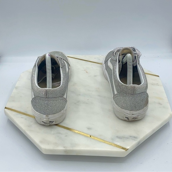 Vans Women’s Old Skool Silver Lurex Glitter Size 7.5 - Picture 3 of 8